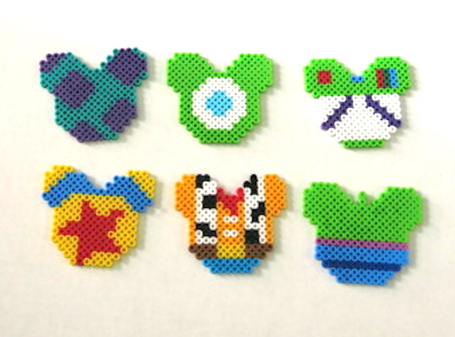 Perler Beads Set of 6 Disney Pixar Mouse Ears Keychain or Etsy