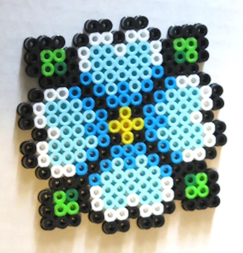 Perler Beads Flower Coaster Magnet or Keychain