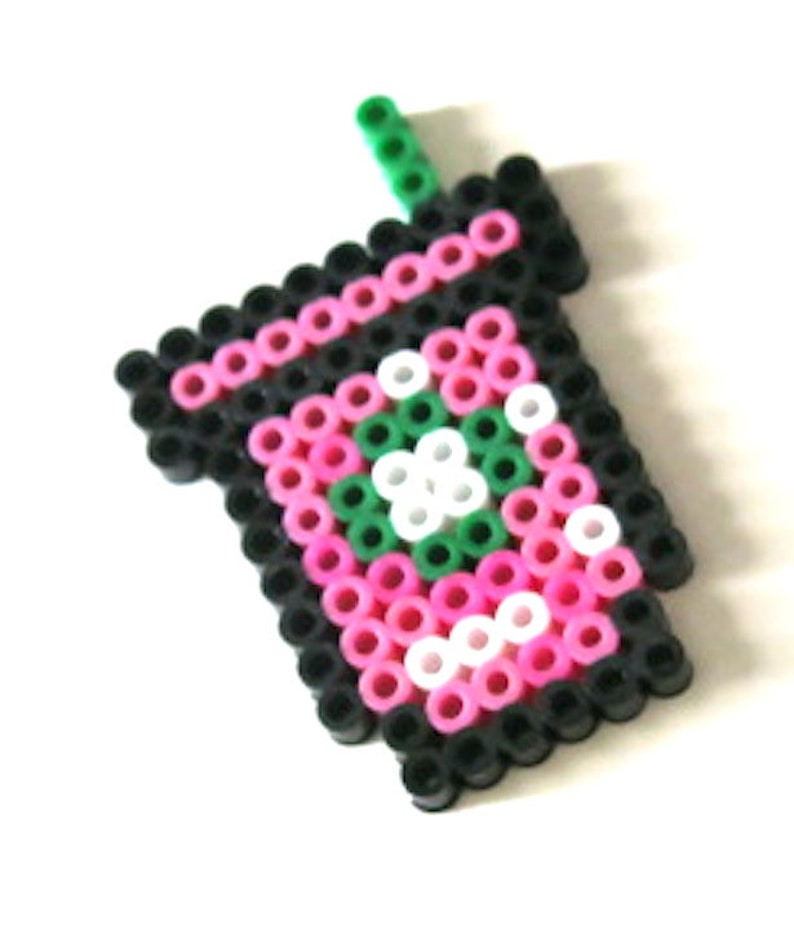 Perler Beads Starbucks Iced Coffee Keychain or Etsy