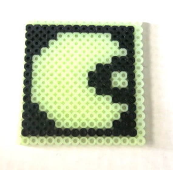 Perler Beads Set of 4 Glow in the Dark Pac Man Coasters 