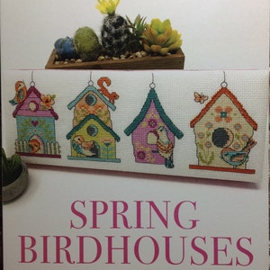 Tiny Modernist - Spring Birdhouses - Counted Cross Stitch - Tweet - Birdhouse