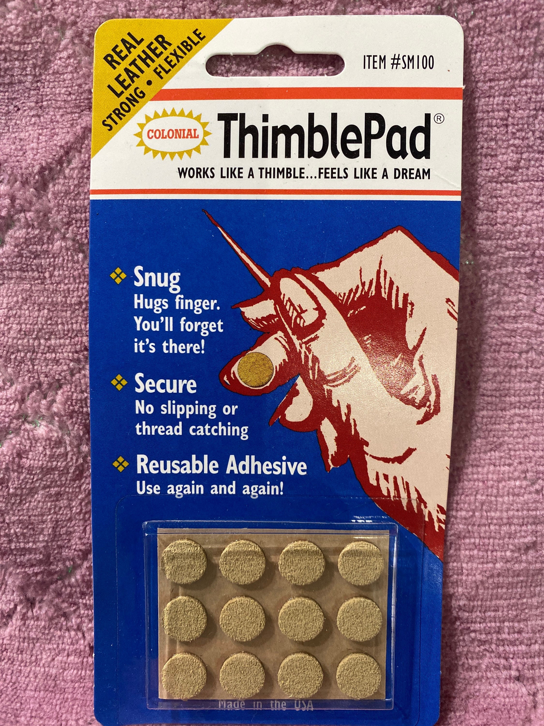 Thimblepad Leather Adhesive Thimble by Colonial Needle Co