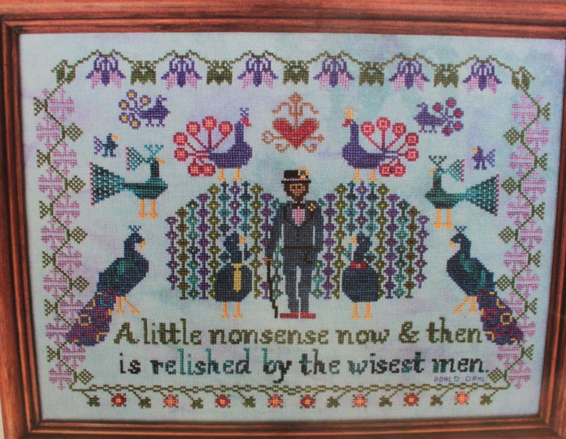 The Peacock Keeper Counted Cross Stitch A Little Nonsense Lindy Stitches Relished by the Wisest Men