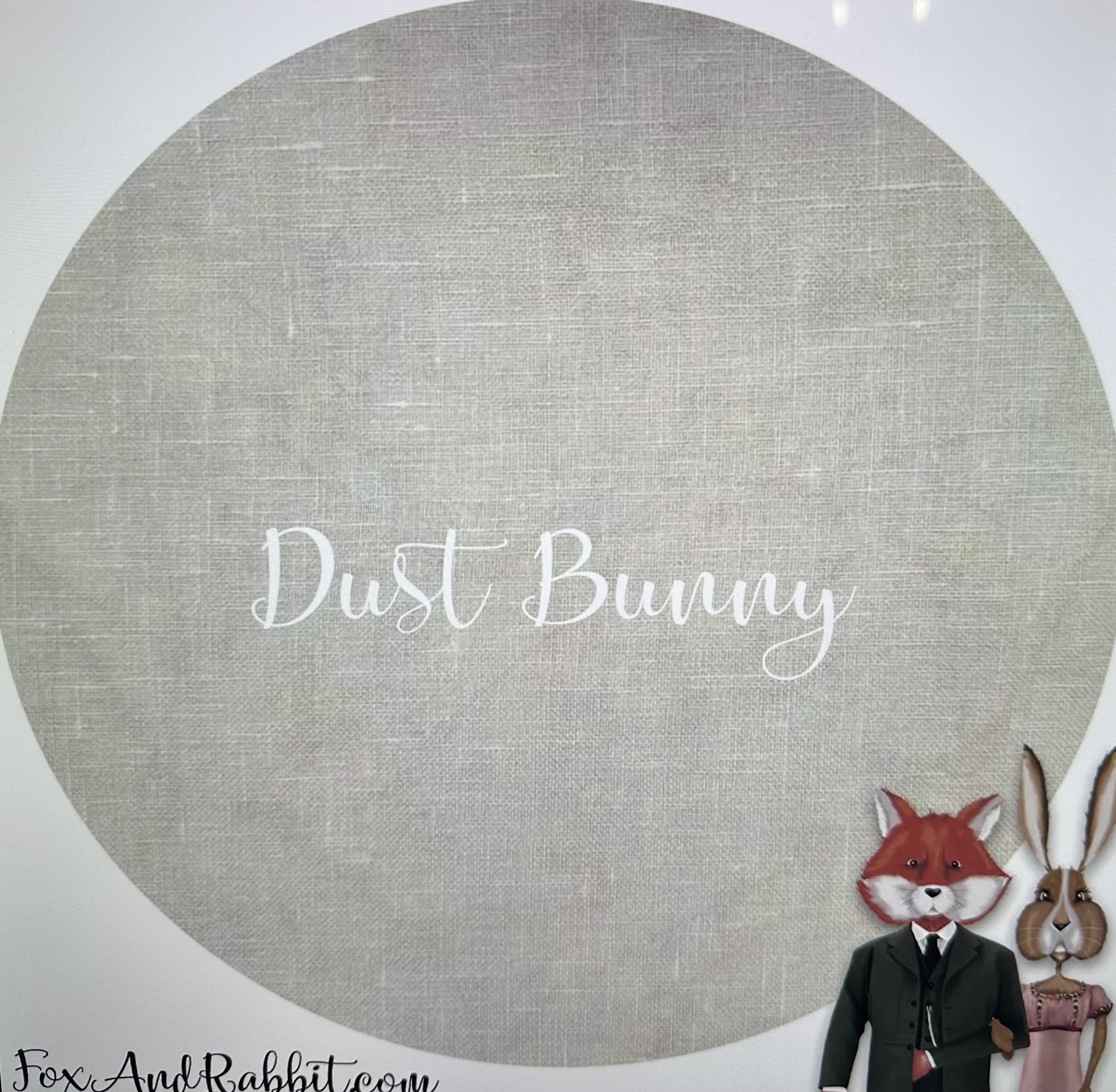 Fox and Rabbit - Dust Bunny 36 Count Linen - Zweigart Base - Fat 1/4 Approximately