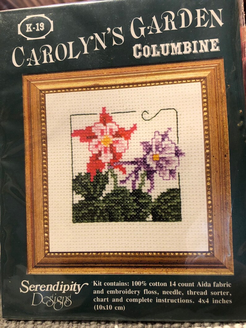 Carolyn's Garden Counted Cross Stitch Kit Columbine - Etsy