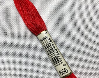 DMC Floss - 666 - 676 - 677 - 680 - 699 - 700 - 701 - 712 - Cross Stitch Thread - Embroidery Thread
