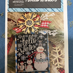Stitching with the Housewives - Hello Winter - Snow - Chicken - Kitty Cat - Snowflakes - Chalk Design - Priscilla Blain
