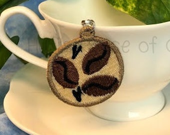 Coffee Bean Charm, Coffee Lovers, Teacher Gifts, Coffee Charm for Zipper Pulls and Backpacks, Gifts for Dad, Gifts for Mom