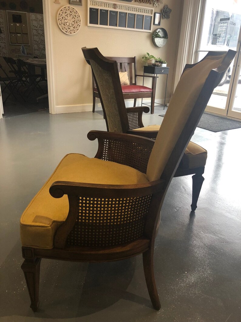 Pair of Vintage Cane Chairs Etsy