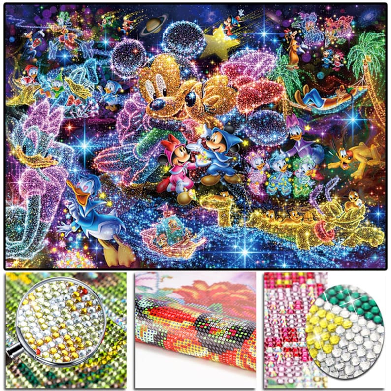 Full 5D Crystal Round Drill Diamond Painting Dis Mickey Etsy
