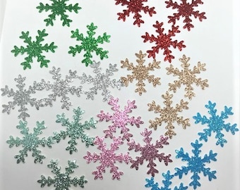 Snowflake Glitter Die Cuts 1 1/2" in Diameter