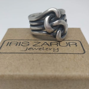 Silver love knot ring