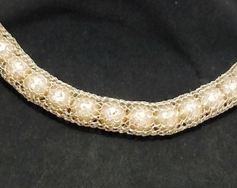 wire crochet choker filled with beads