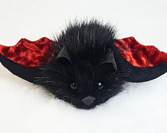 Bat plush, Cute plush, Black vampire bat, Halloween gift