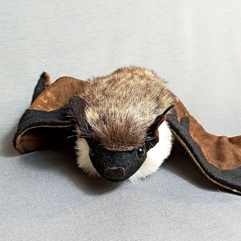 Bat Plush Bat Stuffed Animal Realistic Bat Bicolor Kozhan Etsy
