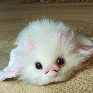 Bat plush, Cute Albino bat, Bat Stuffed Animal