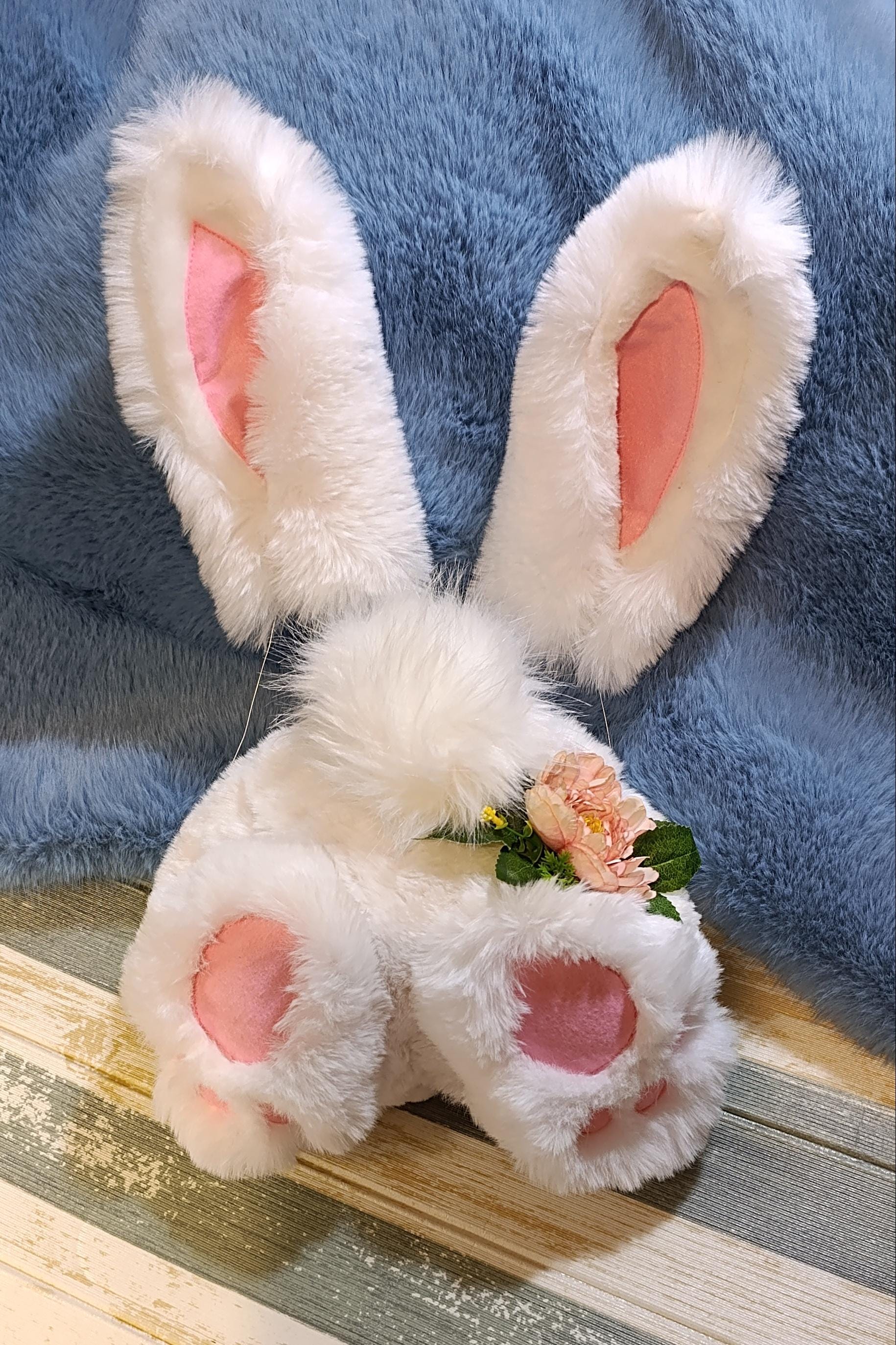 Bandeau Oreilles De Lapin En Peluche – Pâques, Cosplay, Fête – Taille Unique, Gris Et Rose, Doux Et Ajustable