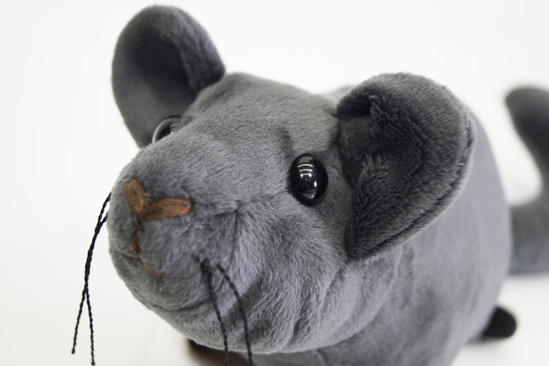 Stuffed chinchilla Plush toy Gray chinchilla Stuffed Etsy
