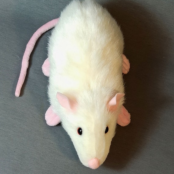 Albino White Rat Plush Fur Toy Cute Gift Etsy