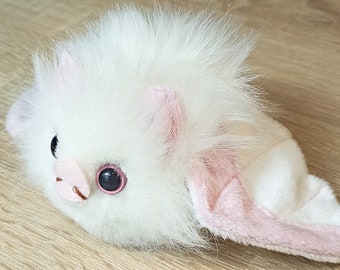 コウモリのぬいぐるみ、かわいいアルビノコウモリ、コウモリの