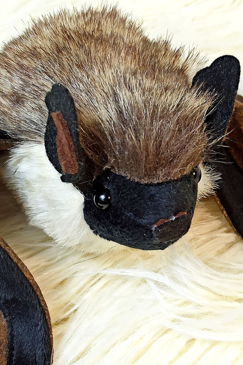Bat Plush Bat Stuffed Animal Realistic Bat Bicolor Kozhan Etsy