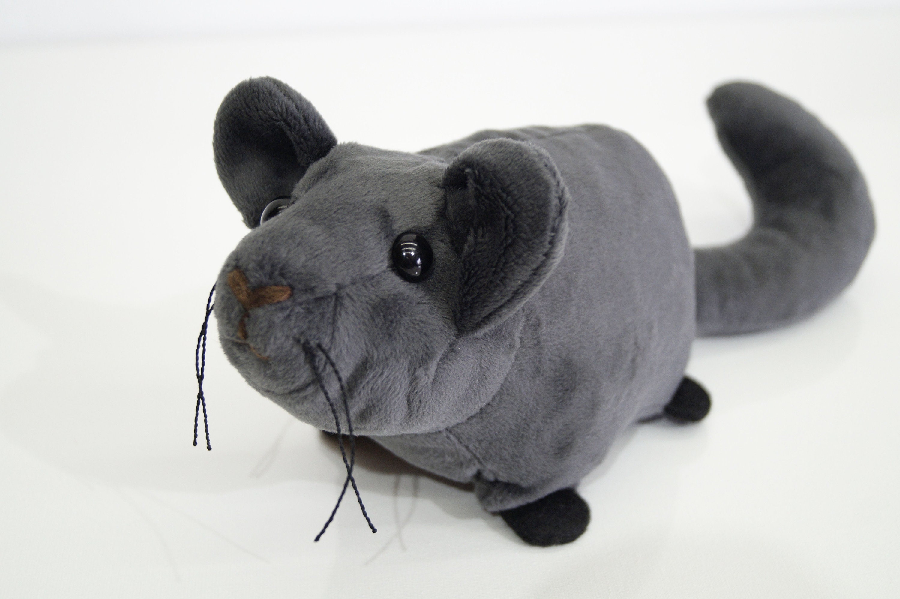 Stuffed chinchilla Plush toy Gray chinchilla Stuffed Etsy