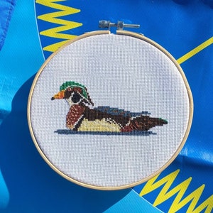 Wood duck, bird, ornithology, birding, waterfowl cross stitch pattern - PDF instant download