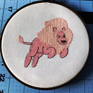 Steven Universe Pink Lion Crystal Gems Cartoon Cross Stitch Pattern - PDF Instant Download