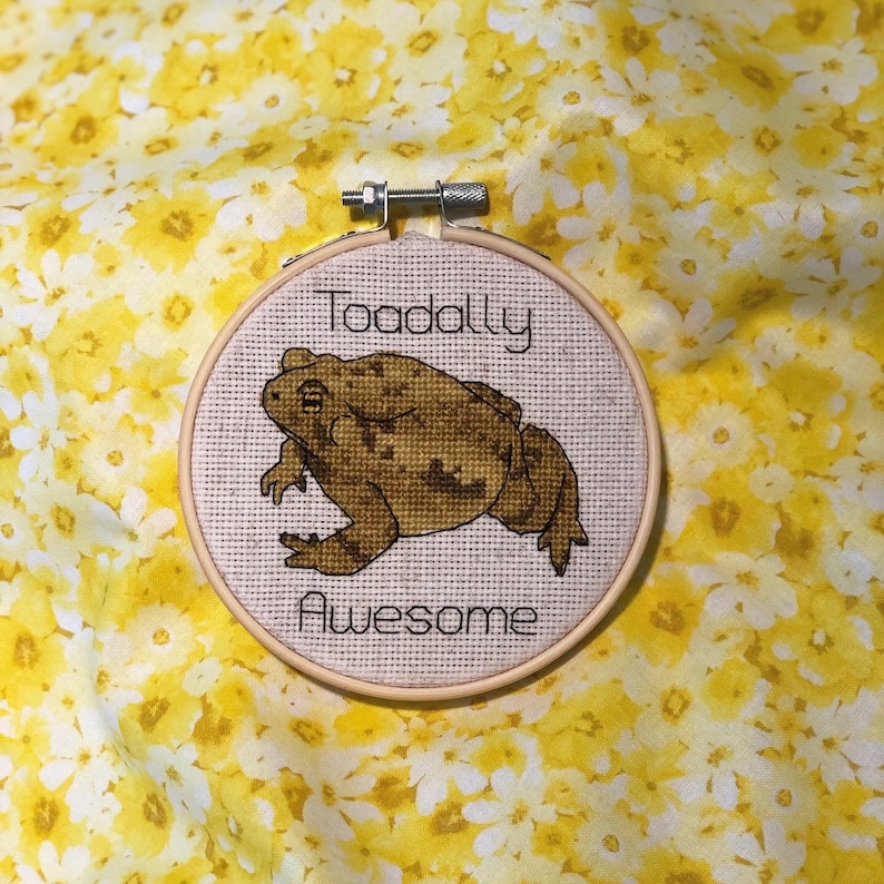 Toadally Awesome Toad Amphibian Animal Cross Stitch Pattern | Etsy