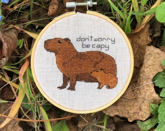 Capybara, Säugetier, Wortspiel, Tier Kreuzstichmuster - PDF sofort download