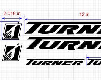 Custom Turner Bikes Frame Decals Stickers. Solid version. Made from high quality vinyl. 30 colors! USA seller!