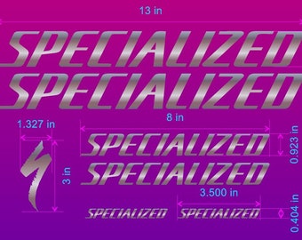Specialized Style Bike Frame Decals Stickers. Made from high quality vinyl. Lots of colors. USA seller. Customizable.