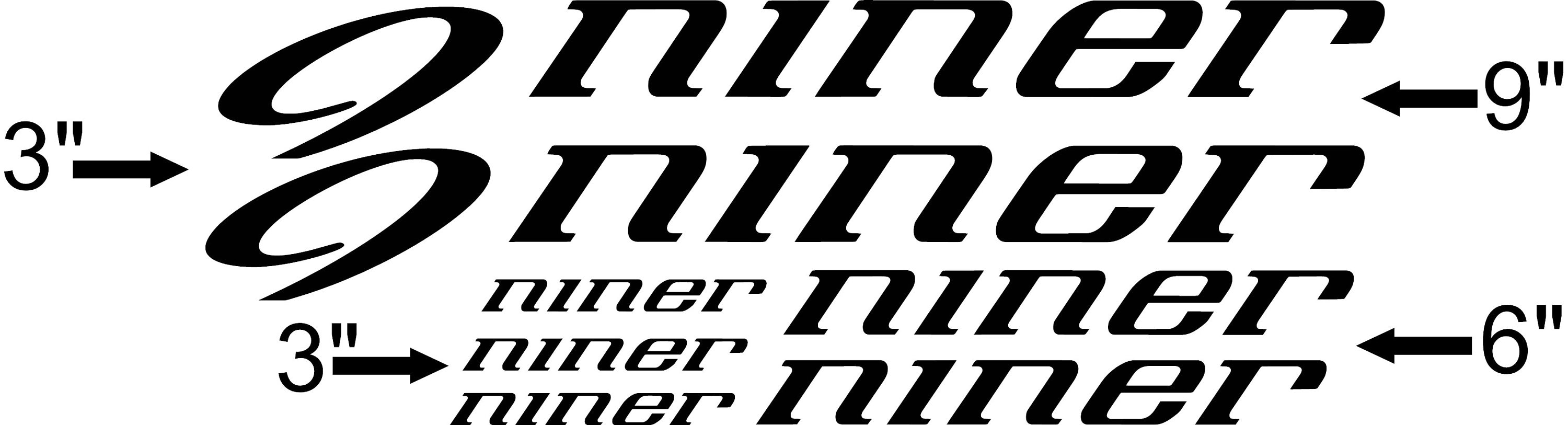 Custom Made Niner Style Bike Frame Decals Stickers. Made from high quality vinyl. Lots of colors. USA seller!