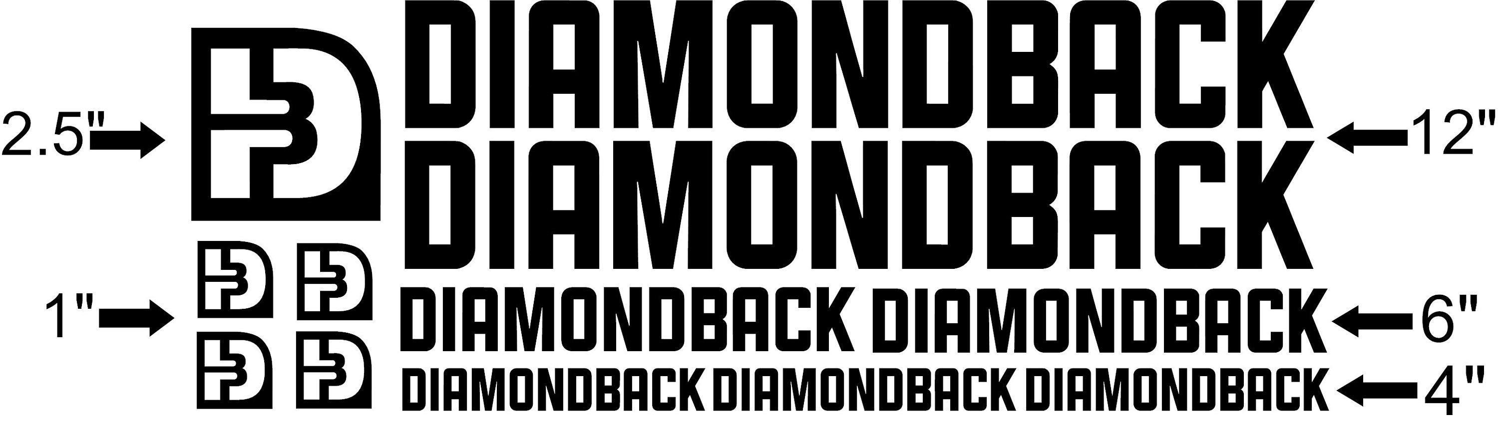 diamondback bike frame decals