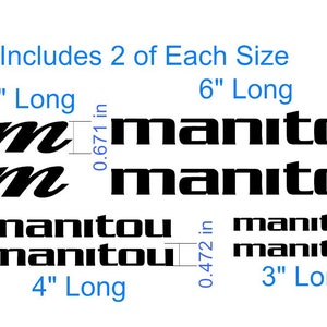 Manitou Logo Decals Stickers. Frame Fork Shock. Lots of colors to choose from! USA Seller.