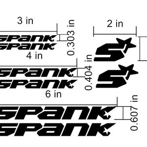 Spank Logo Decals Stickers. Frame Fork Shock Wheels. Lots of colors to choose from! USA Seller.