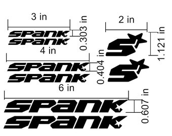 Spank Logo Decals Stickers. Frame Fork Shock Wheels. Lots of colors to choose from! USA Seller.