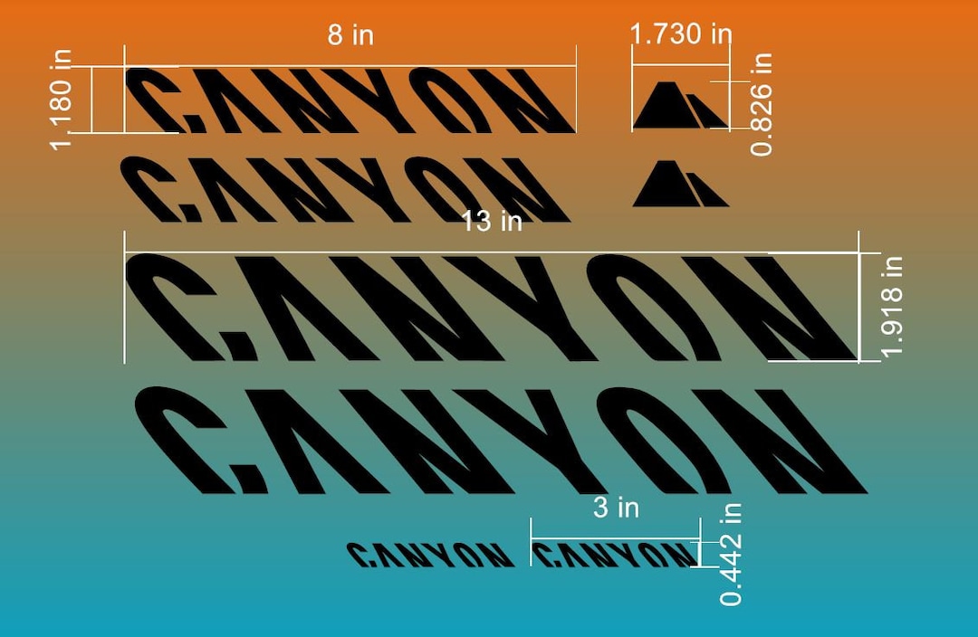 Custom Canyon Bikes Frame Decals Stickers. Made From High Quality