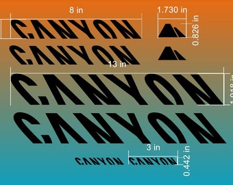 Custom Canyon Bikes Frame Decals Stickers. Made from high quality vinyl. Lots of colors. USA seller!