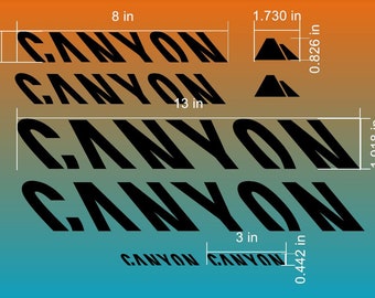 Stickers muraux Canyon Bikes personnalisés. Fabriqué à partir de vinyle de haute qualité. Beaucoup de couleurs. Vendeur américain !