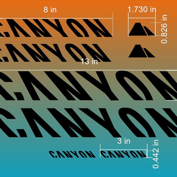 Custom Canyon Bikes Frame Decals Stickers. Made from high quality vinyl. Lots of colors. USA seller!