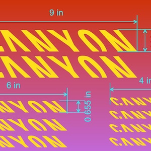 Custom Canyon Bikes Frame Decals Stickers. Made from high quality vinyl. Lots of colors. USA seller!