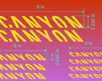 Custom Canyon Bikes Frame Decals Stickers. Made from high quality vinyl. Lots of colors. USA seller!
