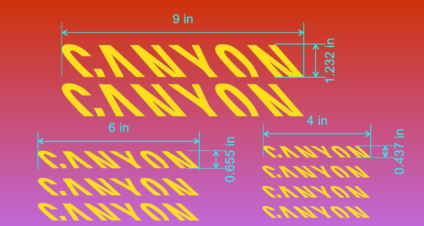 Custom Canyon Bikes Frame Decals Stickers. Made From High Quality
