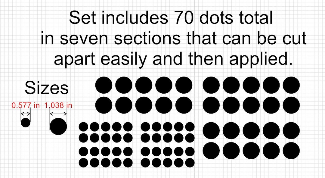 Polka Dots Bike Frame Decal Sticker Accent Kit. for Mountain, Road, CX