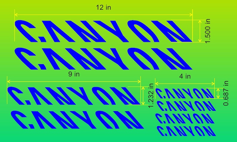 canyon bike frame decals