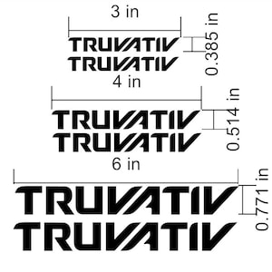 Truvativ Logo Decals Stickers. Frame Fork Shock Cranks. Lots of colors to choose from! USA Seller.