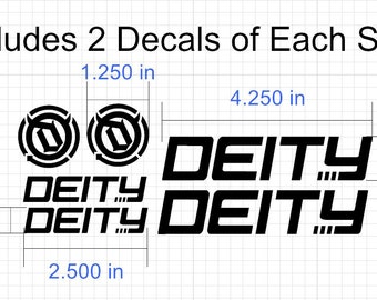 Deity Logo Decals Stickers. Frame Fork Shock Wheels Helmet. Lots of colors to choose from! USA Seller.