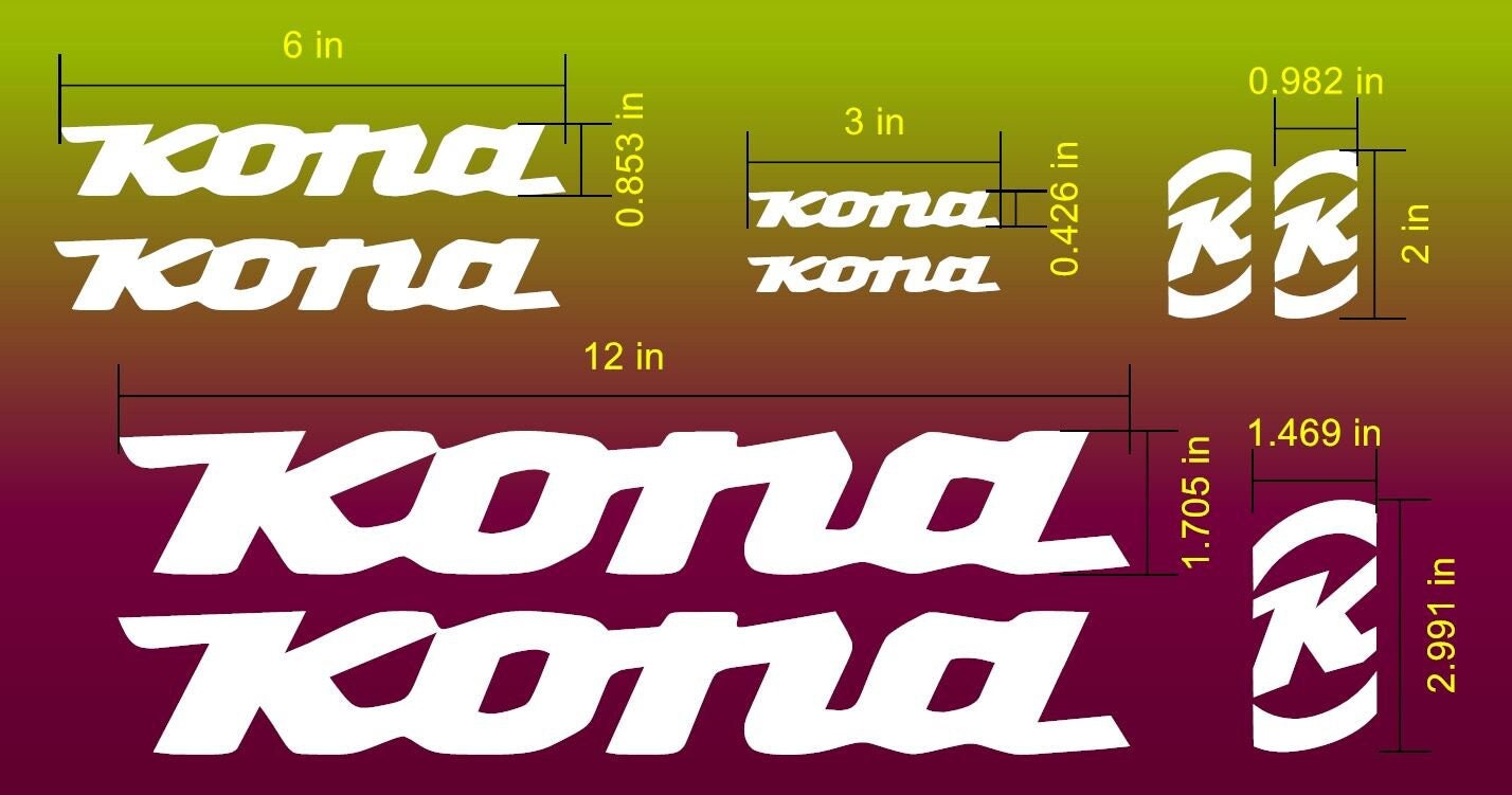 Custom Kona Bikes Frame Decals Stickers. Made From High Etsy