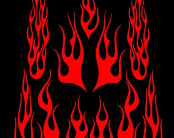 Custom Flames Set Decals Stickers. Made from high quality vinyl. Lots of colors. USA seller!